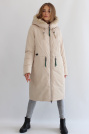 Пуховик кокон бежевого цвета Пуховик кокон 21125-n-11