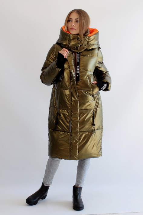 Пуховик кокон золотистый Пуховик кокон 22569-097