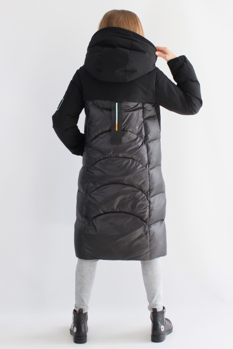 Пуховик парка комбинированная сзади Пуховик парка 3218-n-18