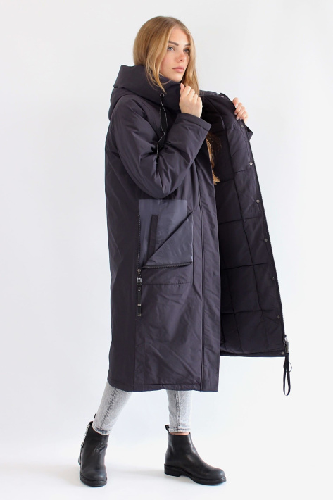Пуховик дизайнерский цвета черники Пуховик Tongcoi 2933-15