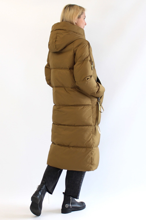 Пуховик женский длинный табак Пуховик женский 22871-098