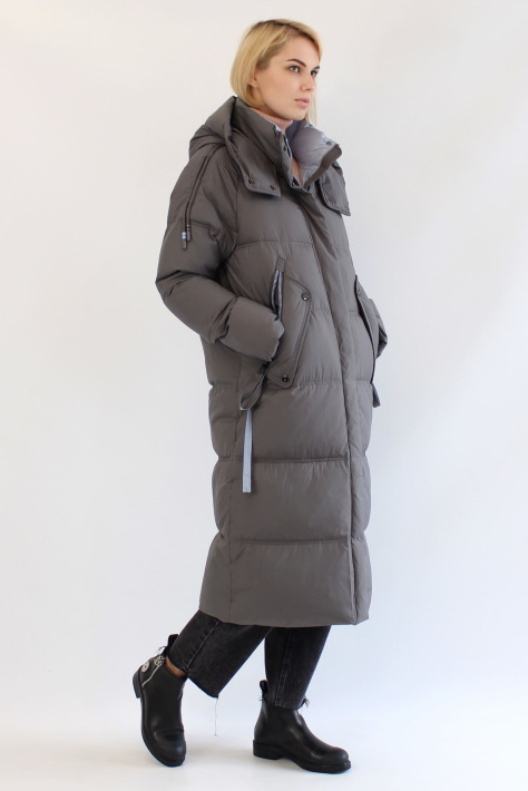 Пуховик женский графит с голубым Пуховик женский 22871-238