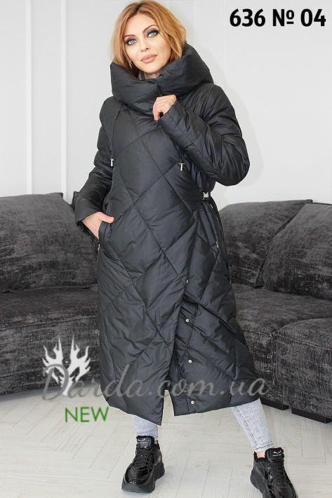 Пуховое пальто черное Snow Owl 636 