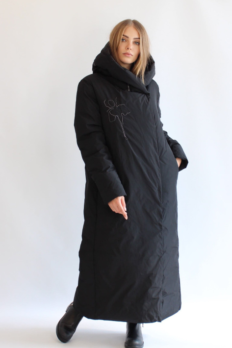 Пуховик для высоких женщин черный Пуховик для высоких 7815-043