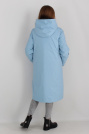 Пуховик двойка голубой сзади Пуховик двойка голубой плащ 3501-1