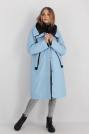 Пуховик двойка голубого цвета Пуховик двойка голубой плащ 3501-7