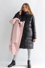 Пуховик двойка с розовым плащом Пуховик двойка плащ розовый 3501-9