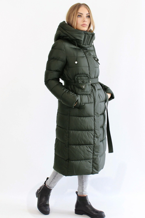 Пуховик с поясной сумкой хаки Пуховик с поясной сумкой 22120-120