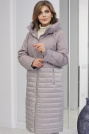Стеганое пальто с капюшоном женское 610-01