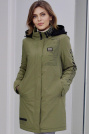 Женская куртка парка хаки 7189