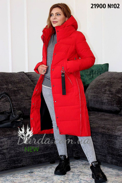 Зимнее пальто с капюшоном Armilise 21900 красное