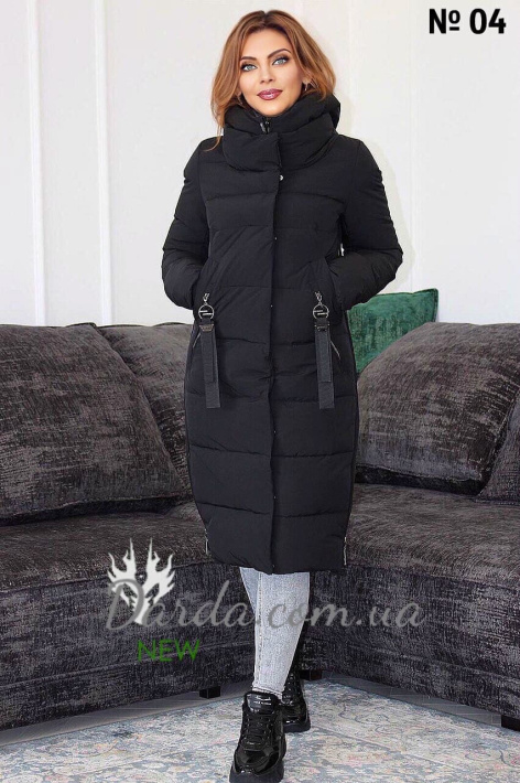 Зимнее пальто с капюшоном Armilise 21900 черное