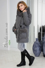 Зимняя куртка с меховым капюшоном и карманами Зимняя куртка с меховым капюшоном 21106 серая