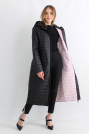 Стеганое плащ-пальто черное с розовым Стеганое плащ-пальто 21739-041