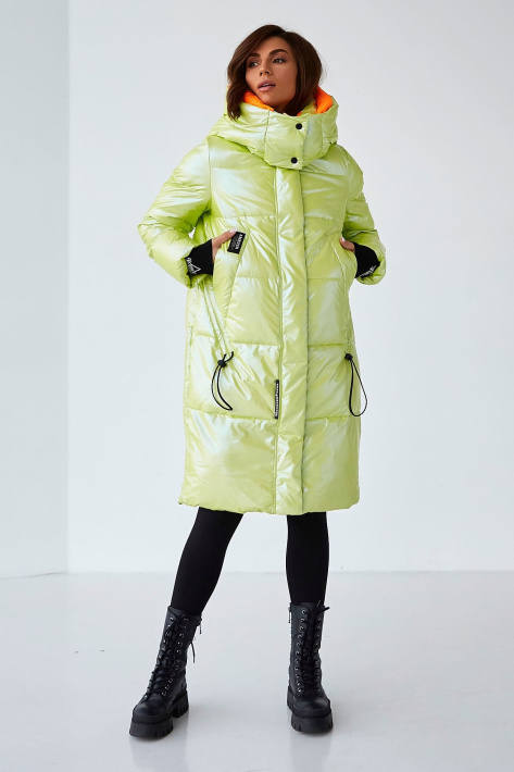 Пуховик кокон салатовый Пуховик кокон 22569-08