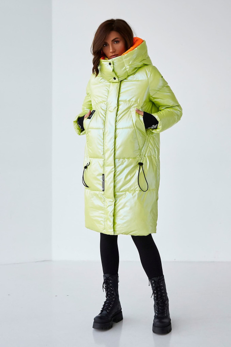 Пуховик кокон яркий лайм Пуховик кокон 22569-081