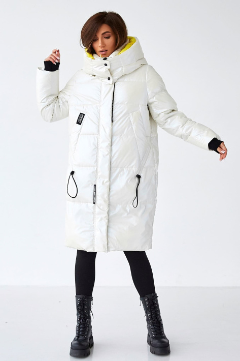 Пуховик кокон белый сбоку Пуховик кокон 22569-2