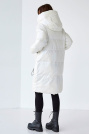 Пуховик кокон белый с капюшоном Пуховик кокон 22569-4