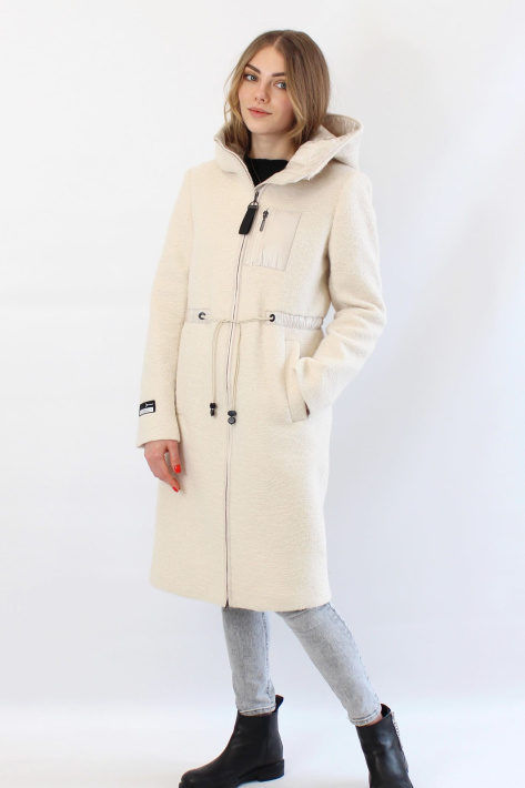 Молодёжное пальто белое на девушке Молодёжное пальто белое 22759-3