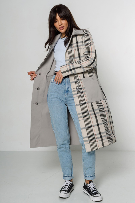 Двухсторонний тренч в клетку Burberry Двухсторонний тренч 910-34
