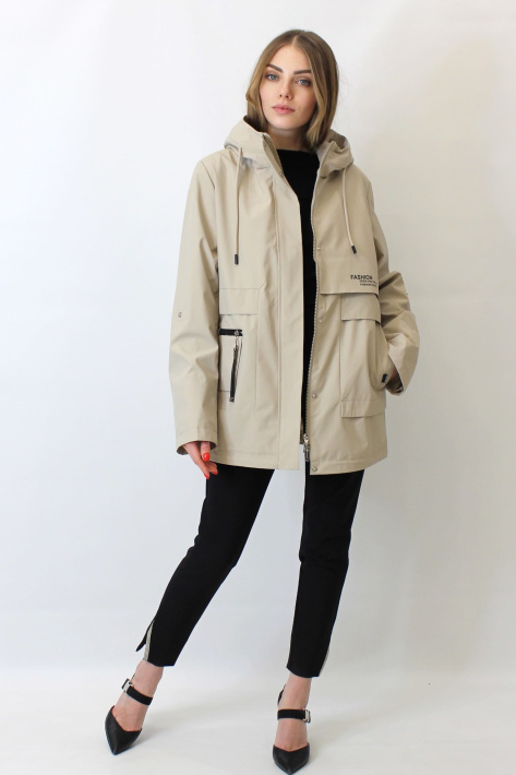 Ветровка большого размера бежевая женская Ветровка большого размера бежевая 2315-2