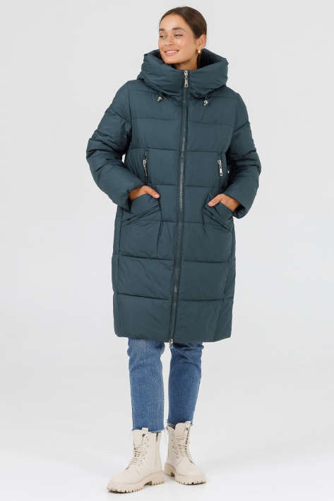 Пуховик жіночий зелений з кишенями Пуховик жіночий 322-10
