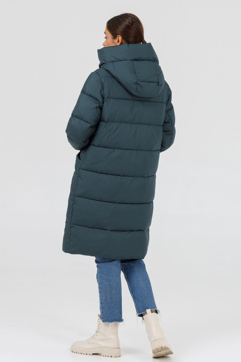 Пуховик жіночий зелений зі спини Пуховик жіночий 322-13
