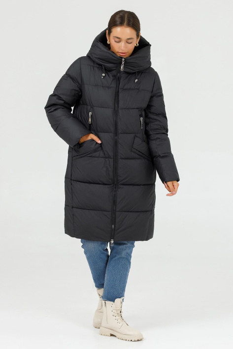 Пуховик жіночий батал чорного кольору Пуховик жіночий 322-3