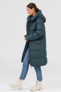 Пуховик жіночий з боку зелений Пуховик жіночий 322-9