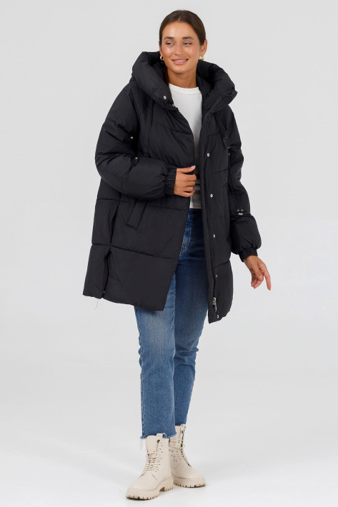 Зимова куртка-зефірка чорна розстібнута Зимова куртка-зефірка 23418-1