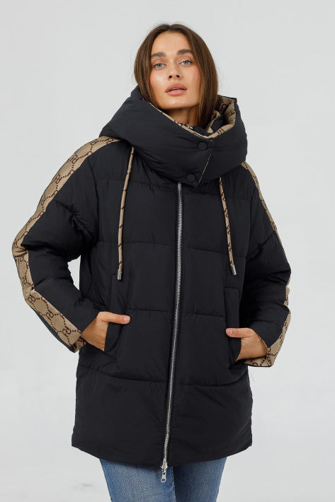Пуховик двосторнній чорного кольору Пуховик двосторнній 23440-04-3