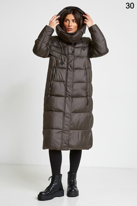 Пуховик кавовий з капюшоном Пуховик Fodarlloy 23519-32