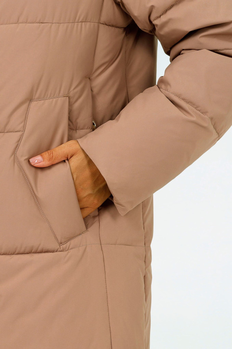 Пальто зимове з кишенями кремове  Пальто зимове кремове 23522-2