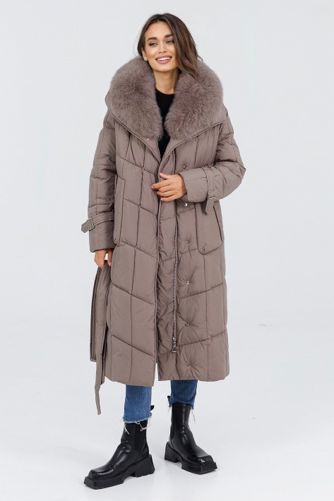 Пуховик з натуральним хутром песця жіночий Пуховик з натуральним хутром 25310-1