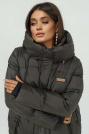 Куртка зимова коротка в деталях хакі Куртка зимова коротка 25347-083