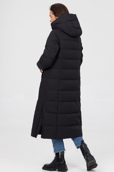 Пуховик довгий вільного крою Пуховик з поясом Plus Size 3242-3