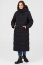 Пуховик жіночий чорний Пуховик з поясом Plus Size 3242-7