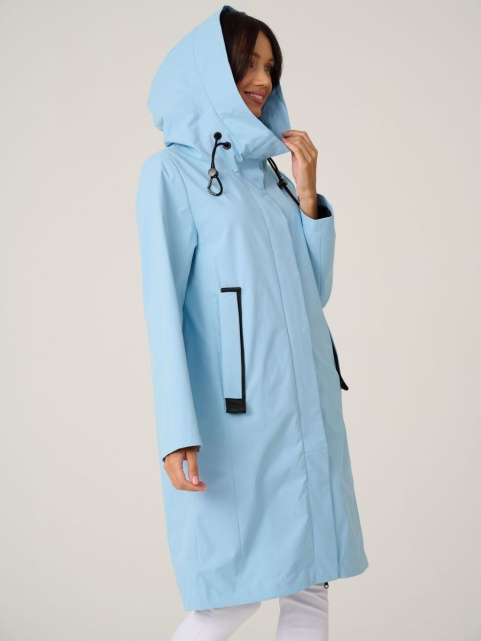 Пуховик двойка голубой с капюшоном Пуховик двойка голубой плащ 3501-2