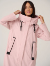 Пуховик двойка розовый сбоку Пуховик двойка плащ розовый 3501-7