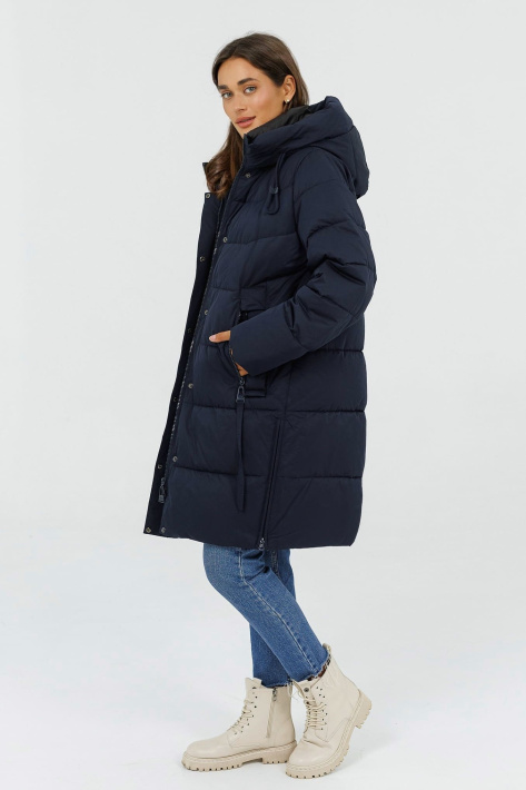 Пуховик спорт шик синій розстібнутий Пуховик спорт шик 4295-051