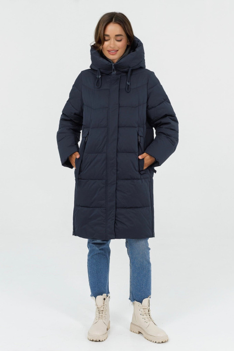 Пуховик спорт шик синій жіночий Пуховик спорт шик 4295-057