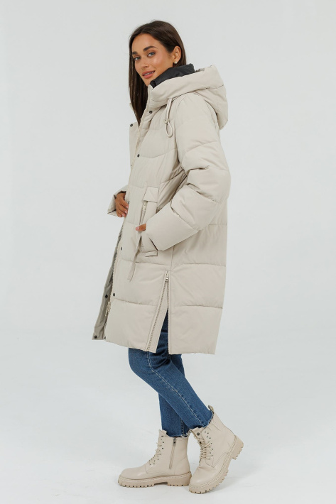 Пуховик спорт шик з розпірками світлий Пуховик спорт шик 4295-4