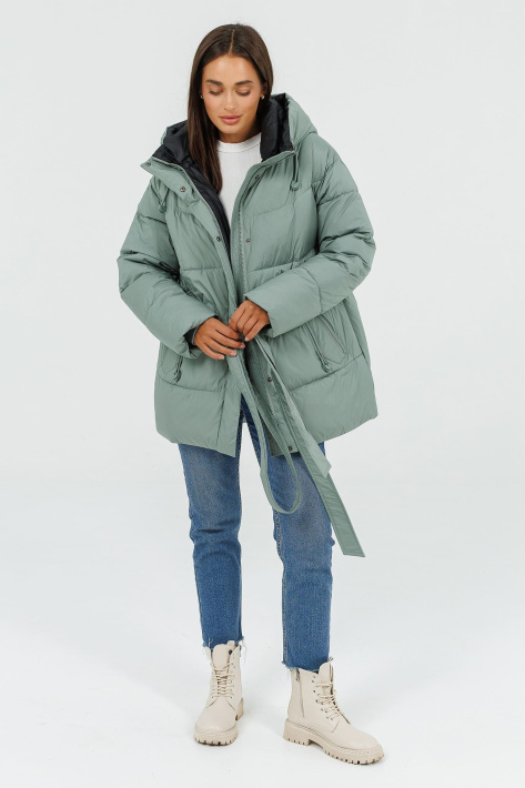 Куртка-пуховик з поясом на жінок Куртка-пуховик з поясом 4528-3