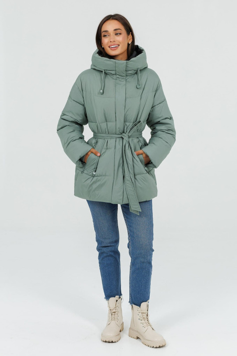 Куртка-пуховик з поясом на дівчині Куртка-пуховик з поясом 4528-9