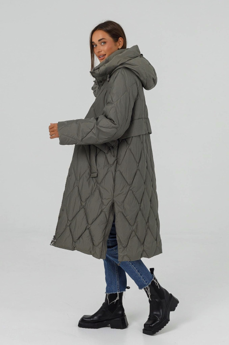 Пуховик жіночий фісташковий Пуховик великих розмірів 508-141