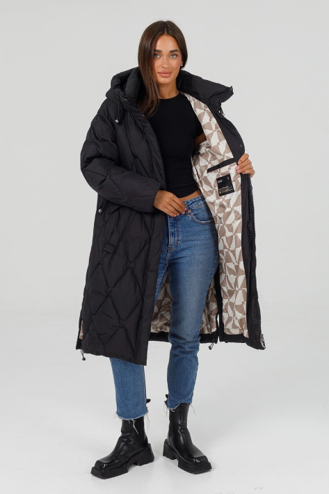 Пуховик жіночий з яскравою підкладкою Пуховик великих розмірів 508-16