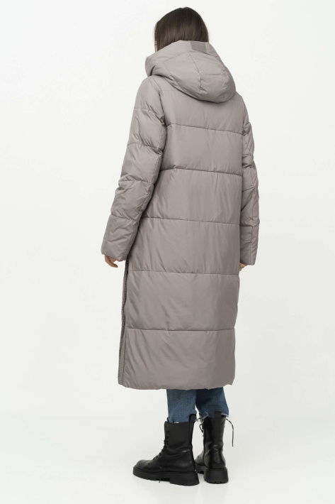 Пуховик-кенгуру жіночий капучіно зі спини Пуховик-кенгуру 527-86