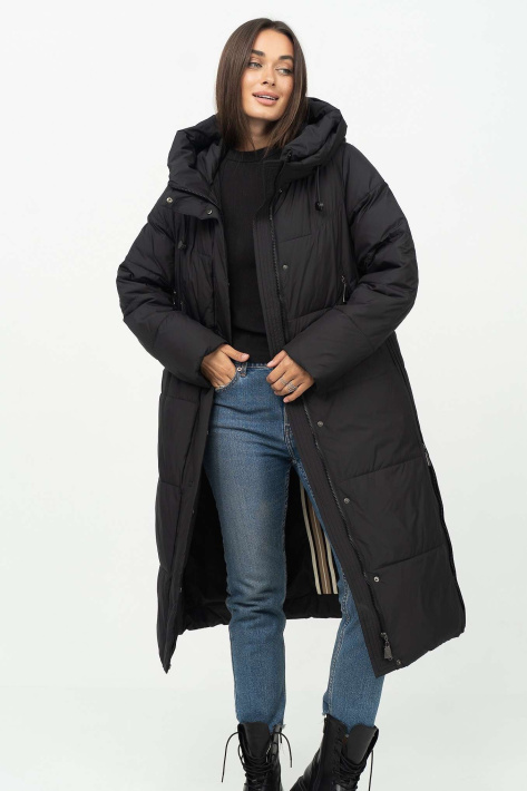 Пуховик-кенгуру жіночий чорний розстібнутий Пуховик-кенгуру 527-90
