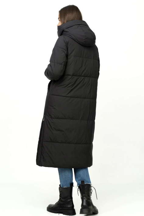 Пуховик-кенгуру жіночий чорний довгий Пуховик-кенгуру 527-99