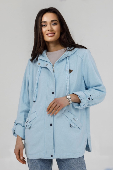 Джинсовая куртка голубая летняя на девушке Джинсовая куртка 645-83